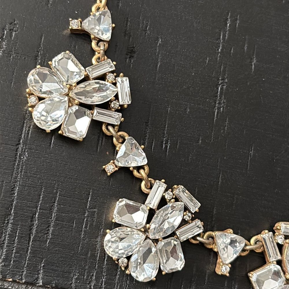 J Crew Venus Flytrap Clear Cluster Crystal Gold-T… - image 3